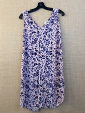 Gap sleeveless A-line shift dress size XS pink with blue floral print V-neck