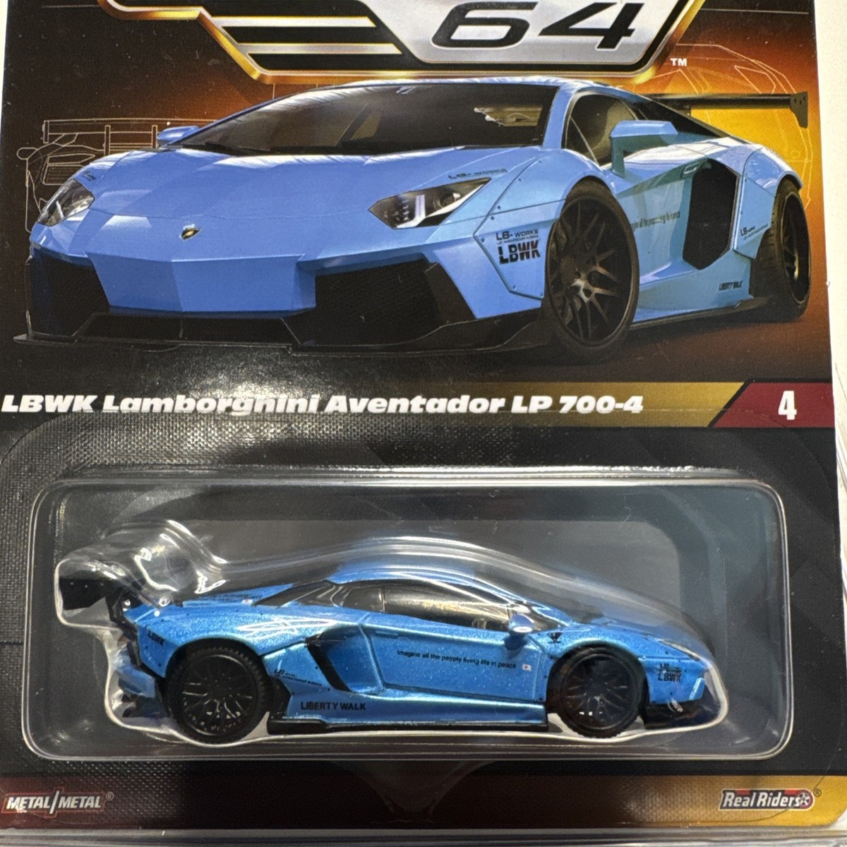 Hot Wheels Elite 64 #4 LBWK Lamborghini Aventador LP 700-4