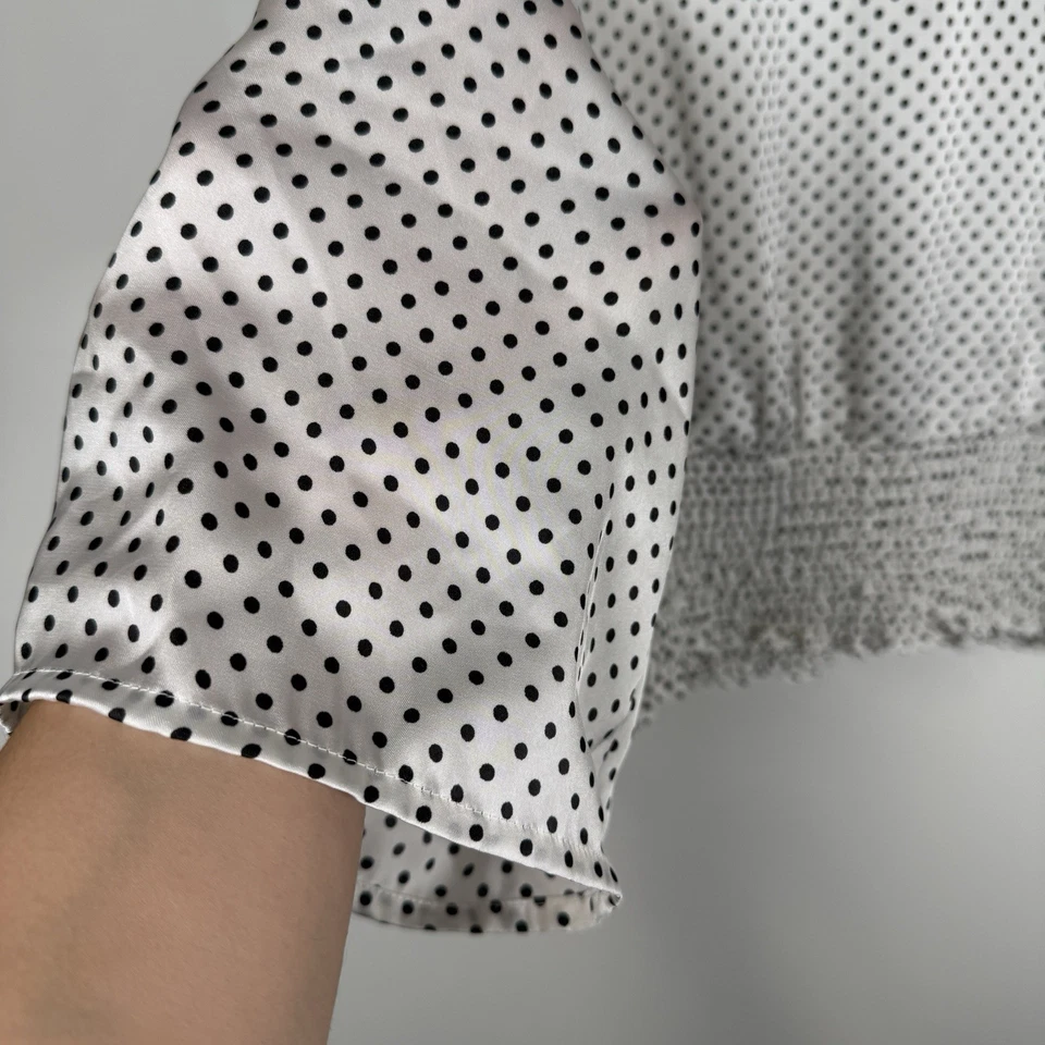 Camisa Michael Kors Mujer Manga 3/4 Lunares Blusa Brillante Carrera Talla Grande Foto 3 de 4