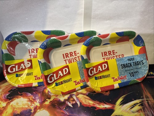 3 paquetes de platos de papel GLAD Twister coloridos juegos noche fiesta Hasbro (10 en cada uno) - Imagen 1 de 1