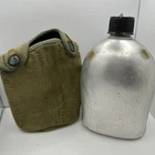 US Military Post WW2 Korea Vietnam Issue Water Aluminum Canteen W/Canvas Pouch