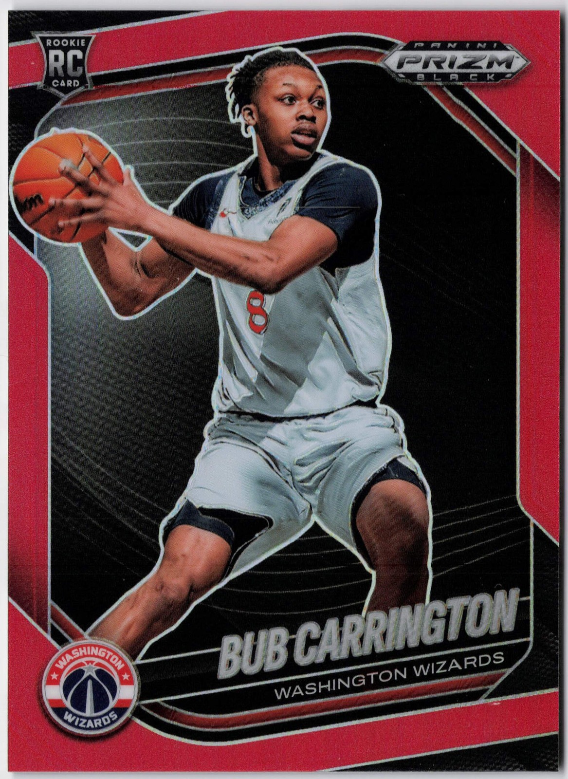 2024-25 Panini Prizm Black #92 Bub Carrington Red #/299 RC Rookie