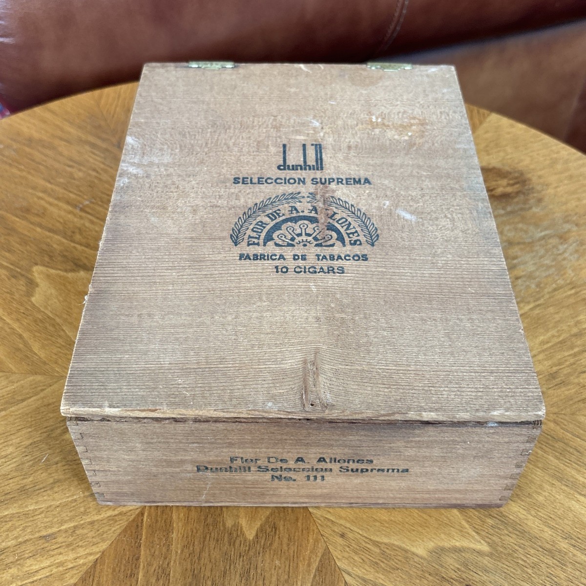 Vintage Alfred Dunhill Cigar Box Seleccion Suprema Wood Empty MCM