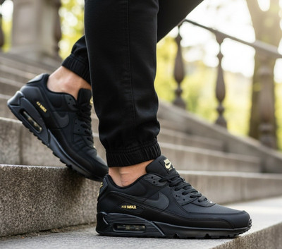 New NIKE Air Max 90 Men's Athletic Sneakers shoes black yellow all sizes