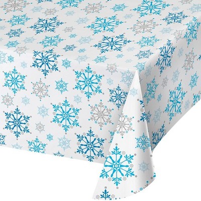 Snowflake Swirls 54 x 102 in Tablecover Christmas Holiday All Over Print