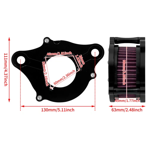 Transparenter Luftreiniger Ansaugfilter passend für Harley Sportster XL 883 1200 04-22 - Bild 4 von 16