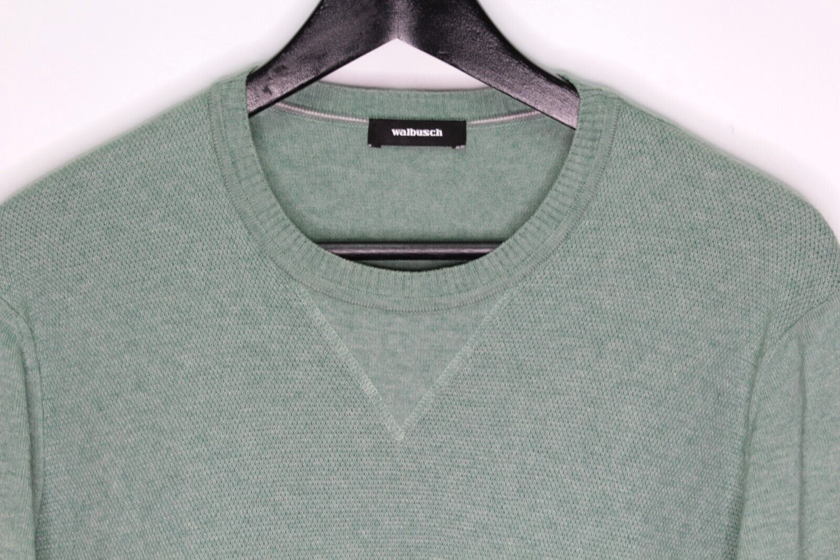 Walbusch Strickpullover 50 Herren Pullover Sweatshirt Grün