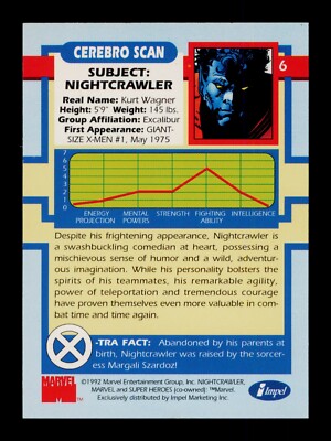 Nightcrawler 6 Super Heroes Marvel X Trading Card TCG CCG | eBay