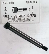 1/4X2-1/2 HEX SOCKET HEAD SHOULDER BOLTS ALLOY STEEL PLAIN 10-24 THREAD (5)