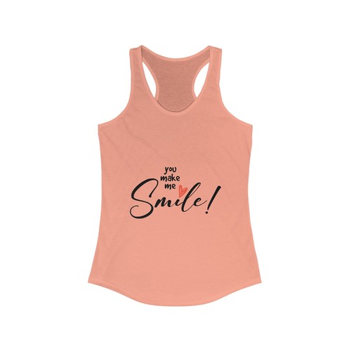You Make Me Smile Racerback Tank, Cute Summer Top, Casual Workout Shirt, Gift - Picture 4 of 21