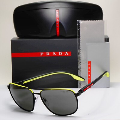 Prada Sonnenbrille schwarz Pilot matt dunkelgrau Tuning PS50YS SPS 50Y 17G-01V 62 mm
