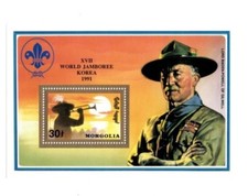 Mongolia - World Jamboree Boy Scouts - Gold Korea Souvenir Sheet - MNH