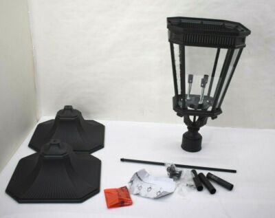 Feiss Cotswold-Lane 3-Light Outdoor Post Lantern Black 28'' Light Fixture