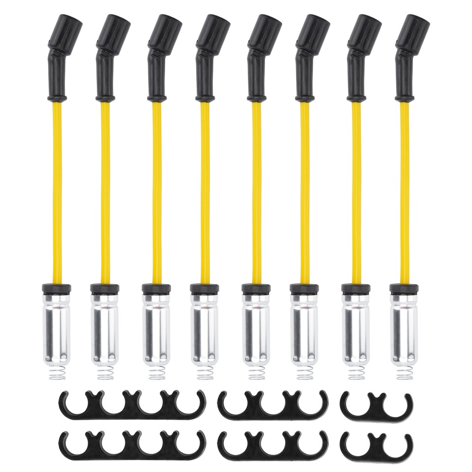 8-Pack Ignition Coil & Spark Plug Wire Set For GMC Chevy Silverado Tahoe 5.3L - 1 Year Warranty