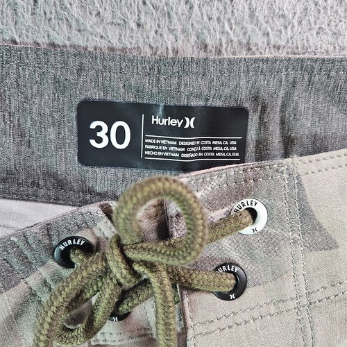 NWT Hurley Board Shorts Swim Trunks Men 30 No Liner Leaf Print Gray - Picture 4 of 13
