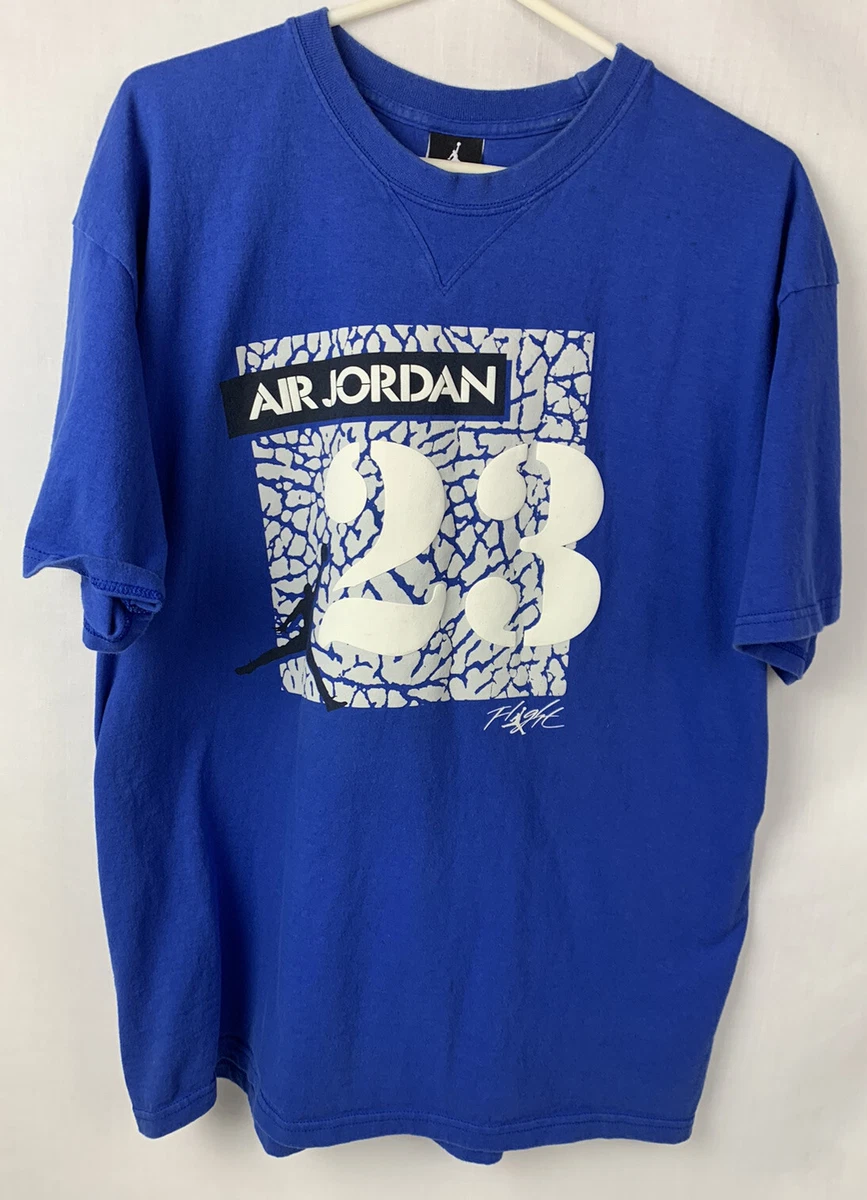 Vintage Air Jordan T Shirt Retro 3 True Blue Men s Large Flight Swoosh Crew