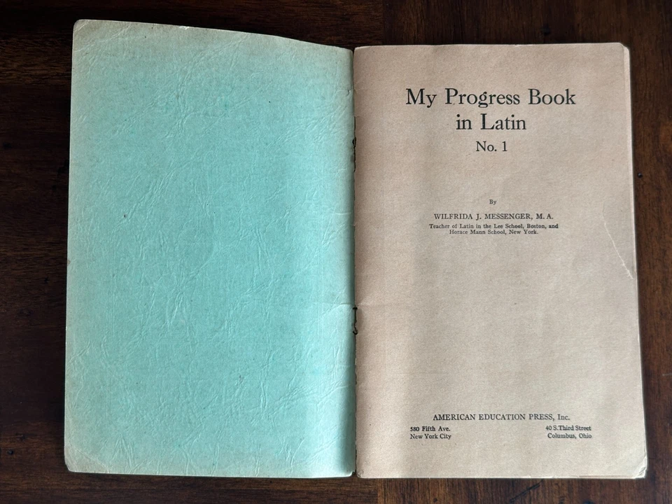 Vintage 1929 Latin No 1 Progress Book - Individual Workbook - Vtg School Books - Image 2 of 4