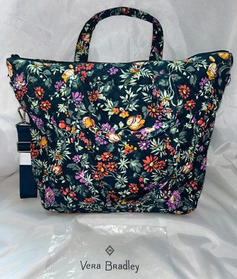 New Vera Bradley Slouchy Tote Quilted Bag Fresh-Cut Floral Green MSRP $120.00