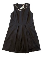 Charter Club Womens Black Dress  Plus Size Sleeveless Pearl Neckline Size 0X