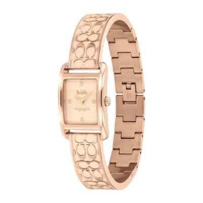 New Coach Allie Women\'s Rose Gold 19mm Bangle Watch 14503382 Coach Allie 14503382 Rose Gold Logo Dial Stainless Steel  main image 3