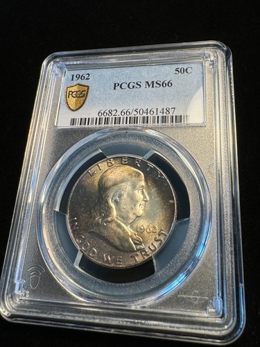 PCGS MS66 1962 Franklin Half Dollar Toned - Picture 2 of 3