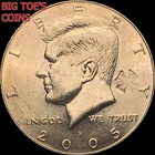 2005-P NIFC KENNEDY HALF DOLLAR WITH IRON CROSS SYMBOL, VERY BEAUTFUL COIN