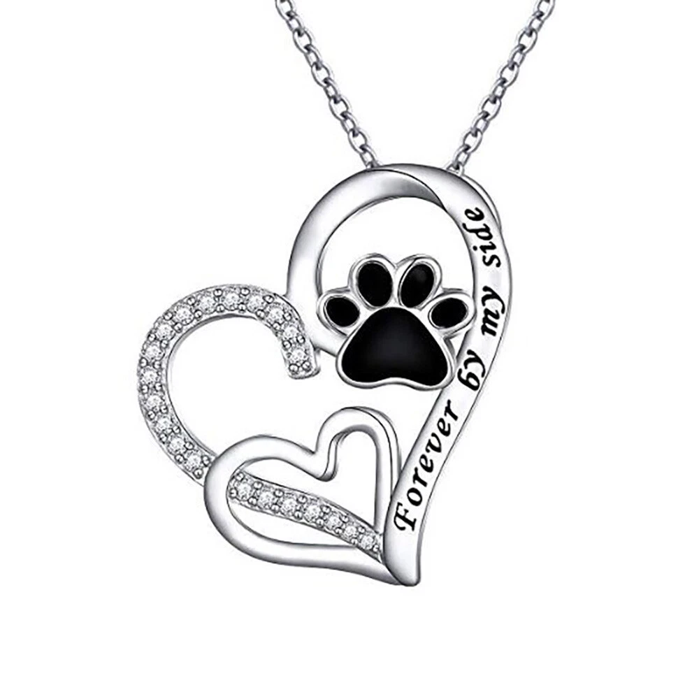 Paw and heart sale necklace