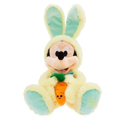 MICKEY MOUSE 18 ZOLL GELBER OSTERHASE PLÜSCH & KAROTTE DISNEY STORE LOGO FUSS