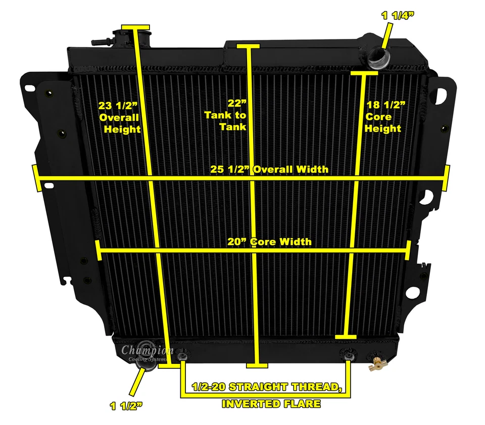 Radiador RS Champion 2 filas acabado negro para Jeep Wrangler 1997-2004 Foto 3 de 4