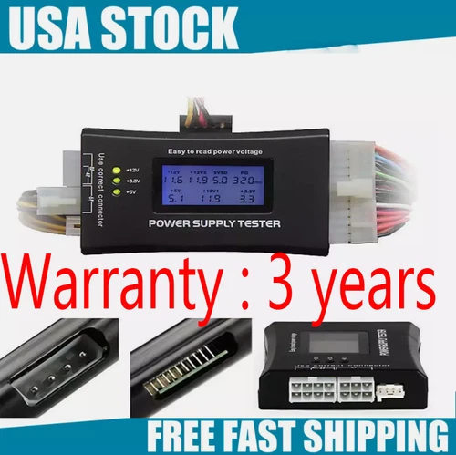 Power Supply Tester PC Computer LCD 20/24 PSU ATX BTX ITX SATA HDD Digital Pin 4
