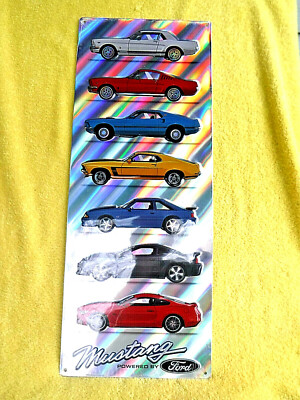 RARE NEW FORD MUSTANG IRIDESCENT 3D METAL SIGN! MACH BOSS 351 PONY CAR FASTBACK