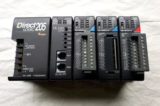 Direct logic 205 PLC DL240 CPU, D2-04B, D2-16ND3-2 DC In , D2-16TD1-2 Relay Out