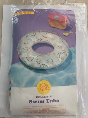 Sun Squad Inflatable Swim Tube Swim Pool Fun 31 Inch Diameter X