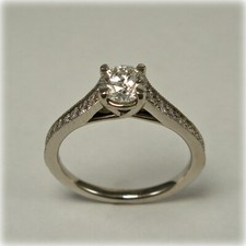 0.80 Ct Simulated Diamond Wedding Engagement Ring 14K Solid White Gold Size 7
