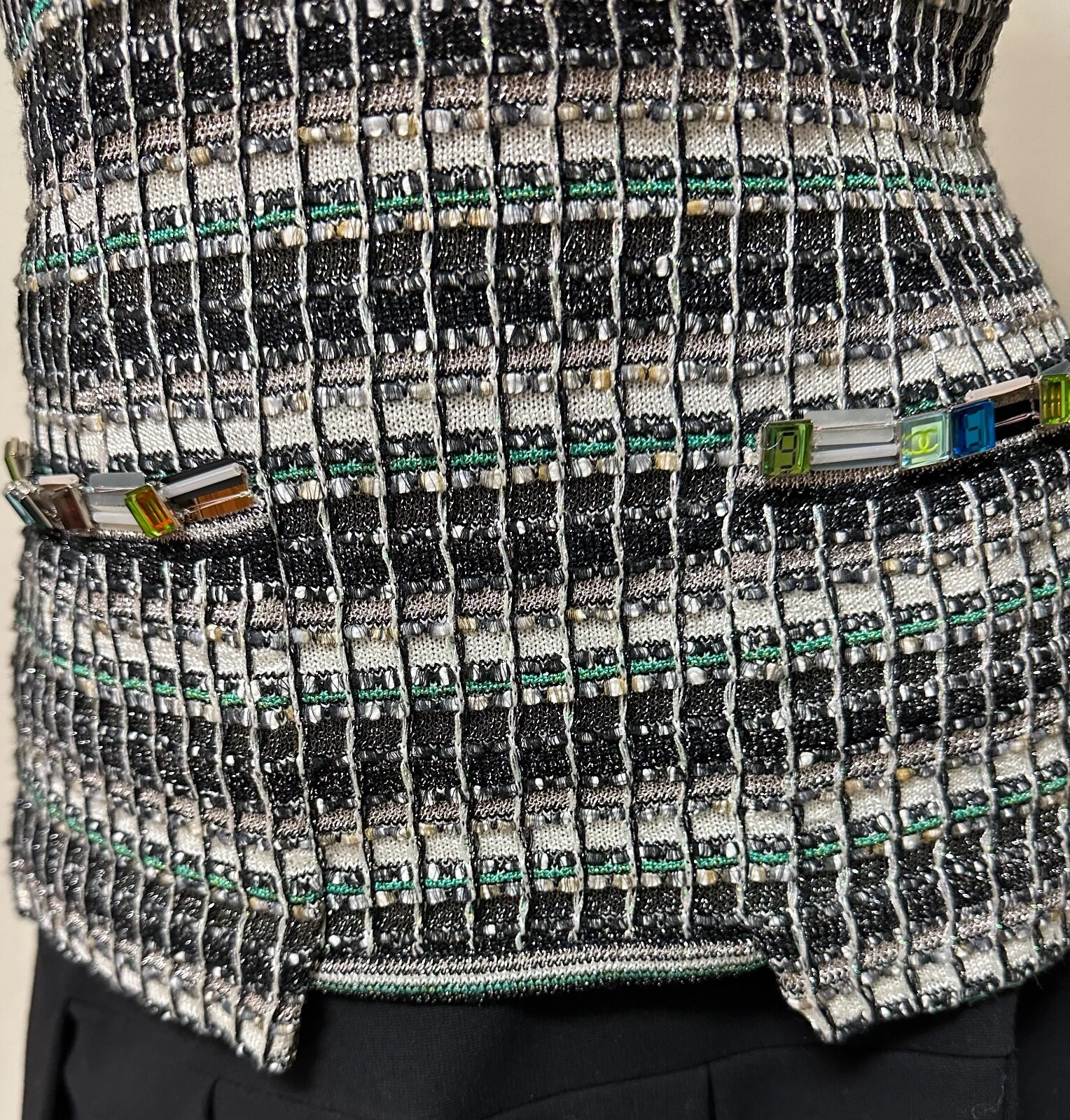 Maglione seta giacca tweed Chanel nuovo taglia 38