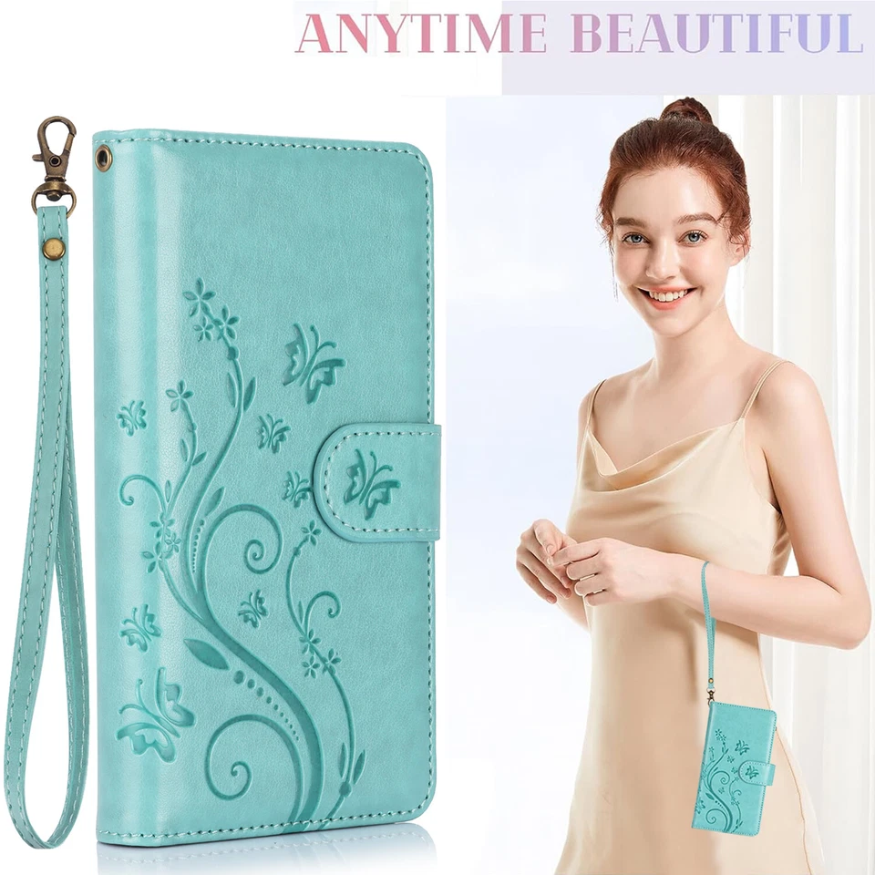 For iPhone 16 Pro Max 15 14 13 Zipper Wallet Magnetic PU Leather Stand Flip Case - Image 4 of 4