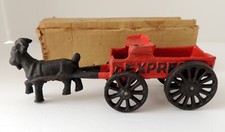 Antique Champion Mini Goat Wagon Toy in Original Box Cast Iron