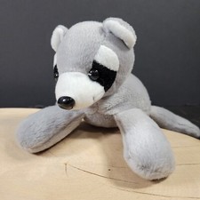 Raccoon Plush Kuddle Me Toys Stuffed Animal Gray Black 6" Floppy KellyToy