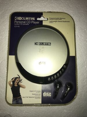VTG NIP Curtis Personal CD Player CD145 Plus Earphones Programmable Memory LCD