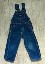 VINTAGE OSH KOSH B'GOSH BLUE JEAN BIB OVERALLS PANTS VESTBAK BOY GIRL 3T  USA