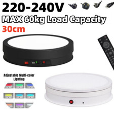 30cm Turntable Jewelry Rotating Display Max 60KG W/ Multi Color LED Light New