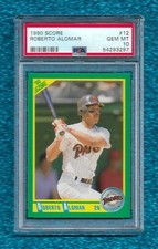1990 SCORE #12 ROBERTO ALOMAR PSA 10 GEM MINT POP 7 HOF PADRES BLUE JAYS ORIOLES