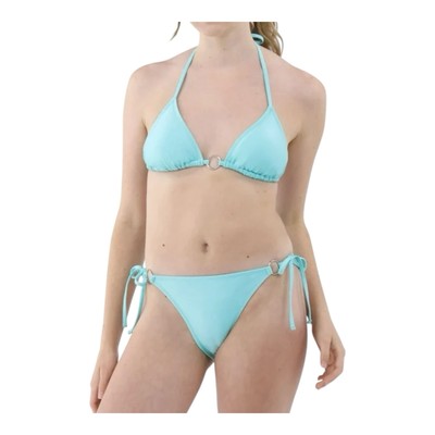 No Boundaries Women's 2-Piece O-Ring, String, Swimsuit Bikini Blue Size XS (0-2)