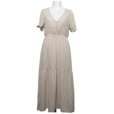 Gloria Jeans, Maxikleid, Größe: S, Beige/Weiß, Polyester/Viskose, Gepunktet #r4L