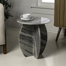 JONATHAN Y MTB1105 Venus Contemporary Natural Marble Handmade X-Shaped End Table