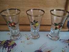 Sherry Glasses 1950-60's vintage Fruit party set of 3  Retro Gift