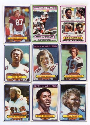 1980 TOPPS FOOTBALL STL CARDINALS 17 CARD TEAM SET W/ OTTIS ANDERSON ''ROOKIE''