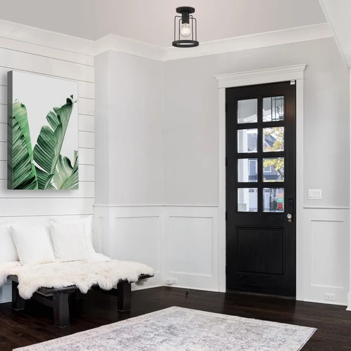 Designers Fountain D273M-SF Tafo 7"W Semi-Flush Mount Ceiling - Black - Picture 10 of 12