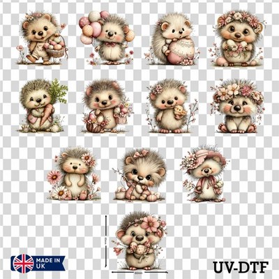 12 Ostern Igel UV DTF Tasse Wraps Aufkleber Zum Selbermachen Libbey Glas Aufkleber Mix eas10
