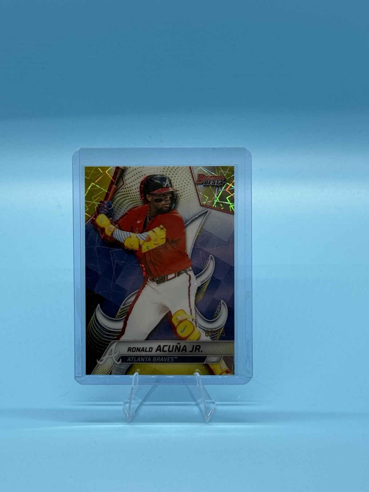 2025 Bowman’s Best - Ronald Acuna Jr  - Yellow Lazers /75 - Atlanta Braves - #13